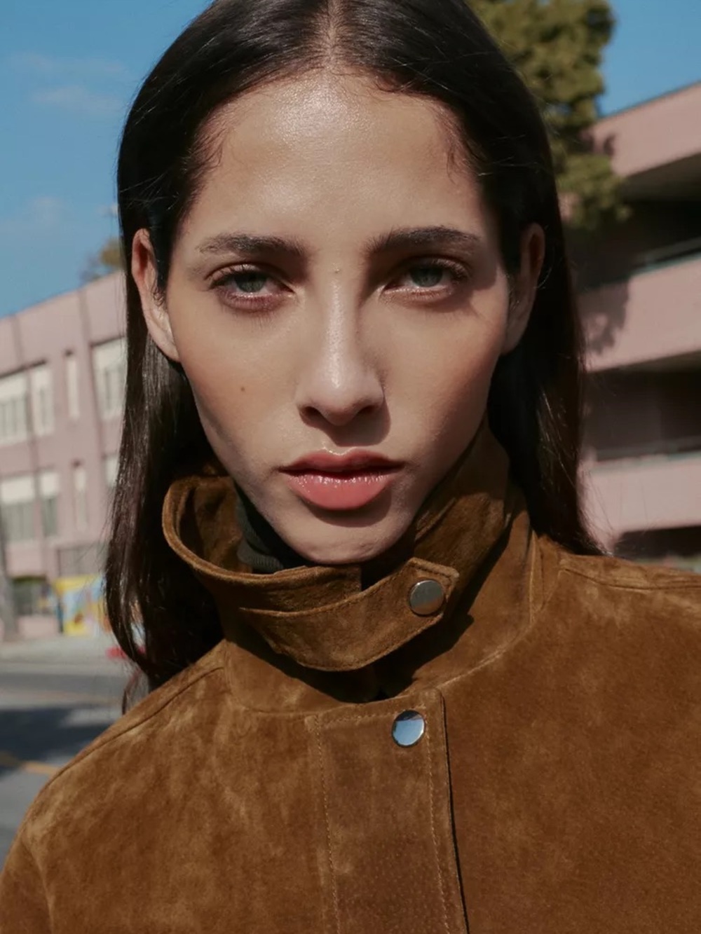 Zara Chestnut Brown Cropped Suede Jacket - Picture 4 of 9